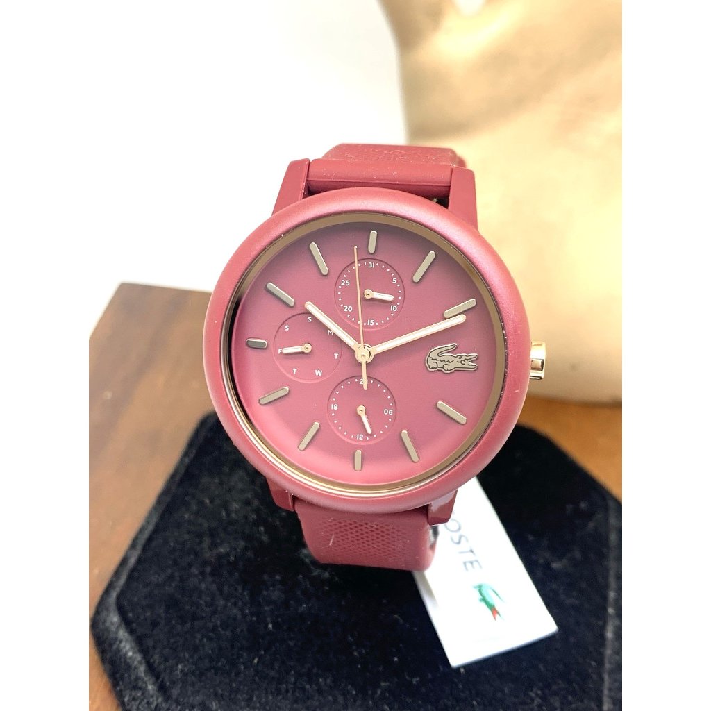 Lacoste Womens Watch 2001328 Quartz Red Dial Rubber Strap 38mm